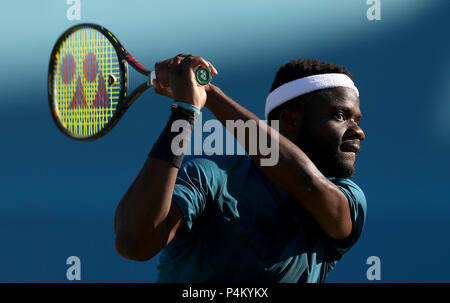 Frances Tiafoe pendant cinq jours du championnat Fever-Tree au Queen's Club de Londres. Banque D'Images