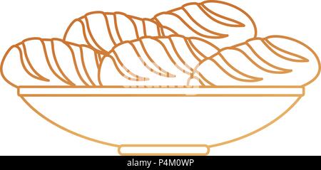 Boulangerie pains dans plat Illustration de Vecteur