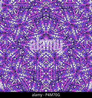 Art numérique technique style géométrique abstraite style ethnique ou tribal seamless pattern design dans des couleurs chaudes et noir Banque D'Images