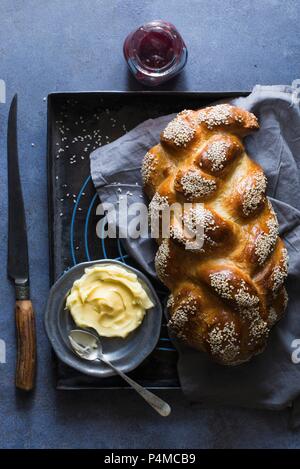 Pain challah Banque D'Images