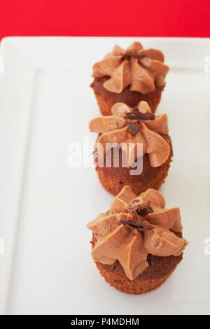 Mini Cupcakes chocolat Caramel Banque D'Images