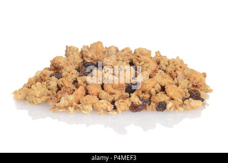 Tas de céréales granola amandes et raisins Banque D'Images