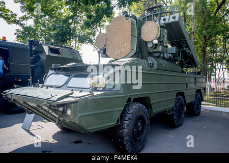 La Russie, Vladivostok, 08/27/2017. Tactiques à courte portée système de missiles sol-air 9K33 d'Aos (en anglais 'wasp'). Otan est SA-8 Gecko (e Banque D'Images