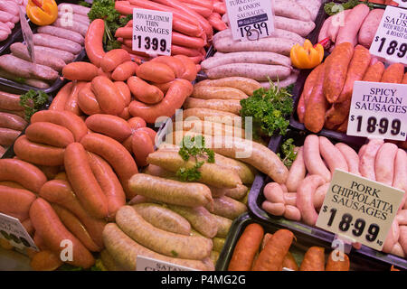 Butcher's shop window à Sydney en Australie. Banque D'Images