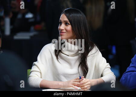 Le prince Harry et Mme Markle assister à un événement au point du millénaire pour célébrer la Journée internationale de la femme, aujourd'hui à Birmingham le 8 mars 2018 à Birmingham en Angleterre. Banque D'Images
