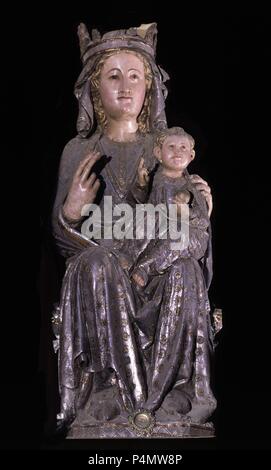 VIRGEN DEL SAGRARIO - SIGLO XIII. Emplacement : Catedral Vieja, Plasencia, Cáceres, ESPAGNE. Banque D'Images