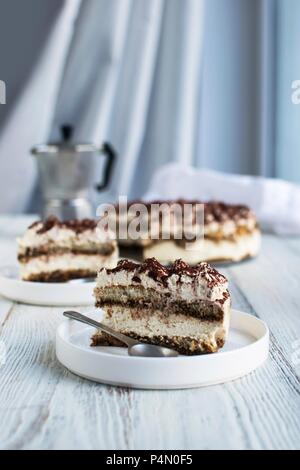 Gâteau tiramisu Banque D'Images