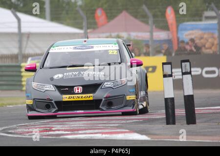 Dalton sur les tés, en Angleterre, 23 juin 2018. La conduite d'un Smiley Chris Honda Civic Type R pour Racing Norlin BTC pendant le premier exercice de la Dunlop MSA British Touring Car Championship à Croft Circuit. Crédit : Colin Edwards/Alamy Live News. Banque D'Images