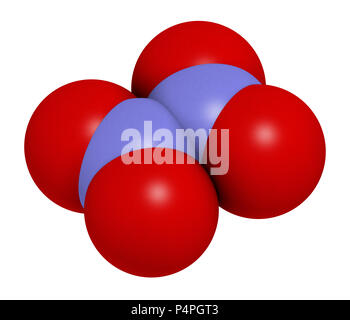 Le tétroxyde d'azote (tétroxyde de diazote, N2O4), molécule de propergol. Le rendu 3D. Les atomes sont représentés comme des sphères de couleur classiques cod Banque D'Images