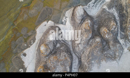 La mer à piles Byrum (Byrum Raukar) sur öland, Suède vu directement à partir de ci-dessus. Banque D'Images