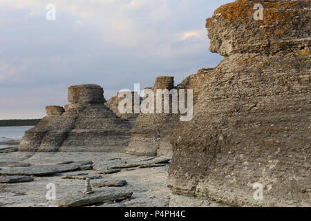 Les piles de la mer à Byrum, Öland, Suède Banque D'Images
