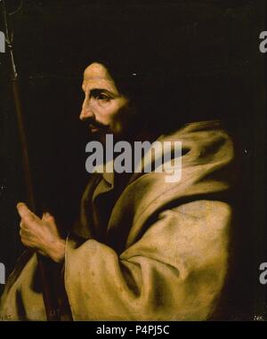 'Saint Thomas', 17e siècle, huile sur toile, 77 x 65 cm, P1085. Auteur : Jusepe de Ribera (1591-1652). Lieu : MUSÉE DES BEAUX-ARTS, Cordoba, Espagne. Banque D'Images