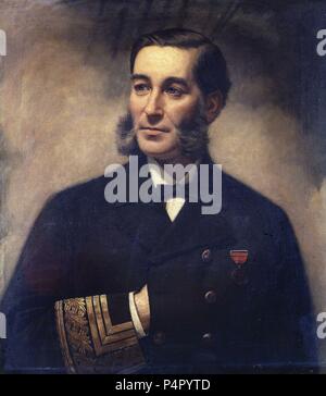 EL ALMIRANTE Mendez Nuñez (1824/1869) - MARINO Y MILITAR ESPAÑOL. Emplacement : ATENEO-COLECCION, MADRID, ESPAGNE. Banque D'Images