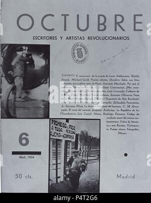 PORTADA DE LA REVISTA OCTUBRE Abril 1934. Emplacement : Teatro Real, MADRID, ESPAGNE. Banque D'Images