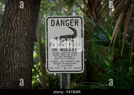 Ne pas nourrir les alligators sign Banque D'Images