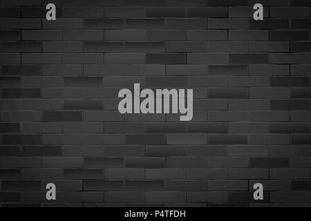 Black brick wall texture closeup Illustration de Vecteur