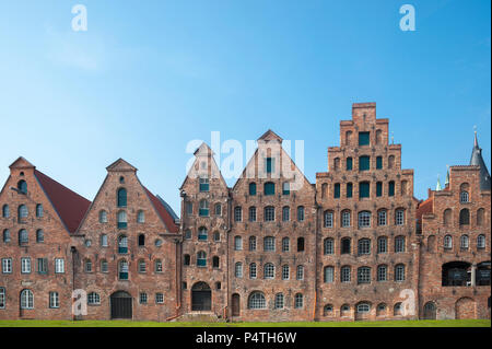 À l'entreposage du sel historique Obertrave, Lübeck, Schleswig-Holstein, Allemagne Banque D'Images