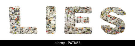 Le mot se trouve isolé de confettis journal Banque D'Images