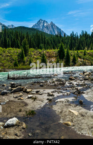 Vue du mont Cascade à partir de l'Ink Pots dans le parc national de Banff, Canada Banque D'Images