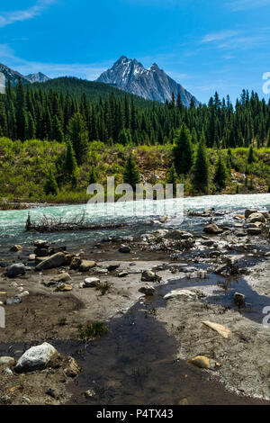 Vue du mont Cascade à partir de l'Ink Pots dans le parc national de Banff, Canada Banque D'Images