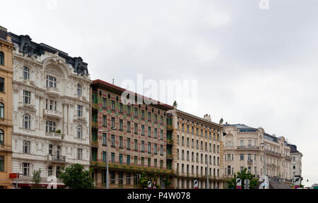 Vue de la maison de majolique par Otto Wagner architecte, Vienne Banque D'Images