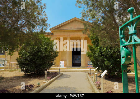 Mdina Rabat, Malte Domvs Romana façade du musée. La vue quotidienne de l'entrée des vestiges romains Musée maison aristocratique de mosaïques. Banque D'Images