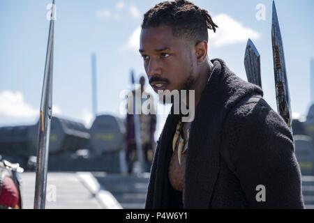 Titre original : Black Panther. Titre en anglais : Black Panther. Directeur : RYAN COOGLER Film. Année : 2018. Stars : MICHAEL B. Jordan. Les studios MARVEL/crédit : WALT DISNEY PICTURES / Album Banque D'Images