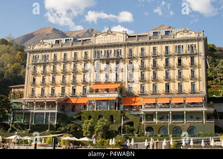 Le lac de Côme, Italie - 27 octobre 2017 : Grand Hôtel de Tremezzo, sur le lac de Côme, Italie. Banque D'Images