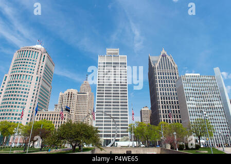 Bâtiments dans le centre-ville de Detroit district de bussiness Banque D'Images