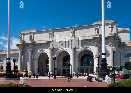 Une vue extérieure de l'entrée à l'Union station gare de Washington à Washington, DC, USA Banque D'Images