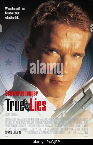 Titre original : True Lies. Titre en anglais : c'est vrai. Directeur de film : JAMES CAMERON. Année : 1994. Stars : Arnold Schwarzenegger. Crédit : 20TH CENTURY FOX / Album Banque D'Images