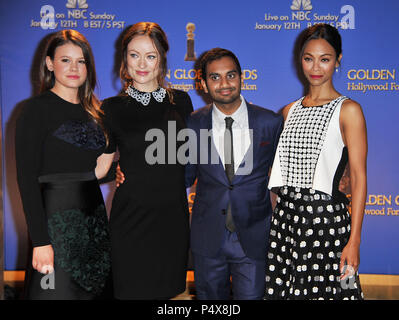 Sosie Bacon, Olivia Wilde, Aziz Ansari, Zoe Saldana au Golden Globes 2013 Nominations au Beverly Hilton à Los Angeles.Sosie Bacon, Olivia Wilde, Aziz Ansari, Zoe Saldana 015 cas à Hollywood Life - Californie, Red Carpet Event, USA, Cinéma, Célébrités, photographie, Bestof, Arts, Culture et divertissement, Célébrités, Mode Topix Meilleur de Hollywood, la vie, événement dans la vie d'Hollywood, Californie - Tapis rouge et en backstage, cinéma, télévision, célébrités, célébrités de la musique, des acteurs du Topix même film en salle, et la star ensemble. enquête de crédit, tsuni@Gamma-USA.com Tsun Banque D'Images