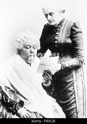 Susan B. Anthony et Elizabeth Cady Stanton (assis). Banque D'Images