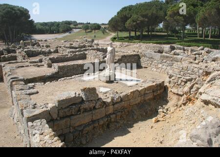 Emporium. 570 BC. Asclépios, dieu de medicin. Neapolis. Province de Gérone. La Catalogne. L'Espagne. Banque D'Images