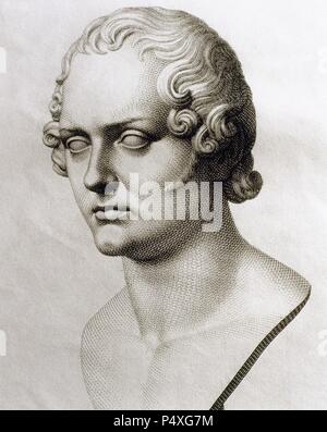 BYRON, Lord George Gordon (1788-1824). Poeta británico. Banque D'Images