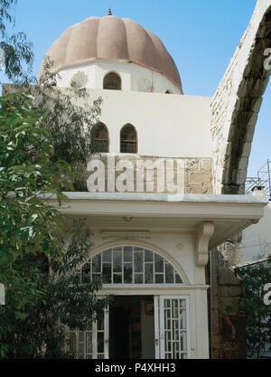 Saladin (Ð1193 la compagne). Premier Sultan d'Égypte et la Syrie et le fondateur de la dynastie ayyubide. La Mosquée des Omeyyades. Mausolée de Saladin. Construite en 1196. Entrée privée. Ayyudib, pouf. Damas. La Syrie. Banque D'Images