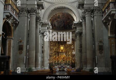 L'Italie. Rome. Santa Maria in Campitelli. 17e siècle. Baroque. L'intérieur. Banque D'Images