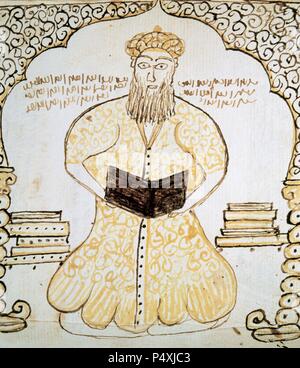 MAHOMA (Muhammad b'Abd Allah) (La Meca, h. 570-Medina, 632). Fundador del'Islam. Retrato. Biblioteca Nacional. Madrid. España. Banque D'Images