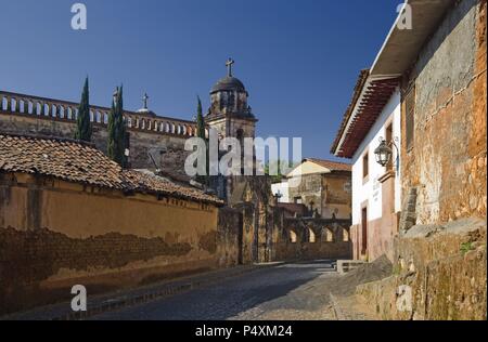 Le Mexique. PATZCUARO. Vista de la CASA DE LOS PATIOS UNE FOIS (antiguo Convento de Santa Catalina de Siena) fechada en el siglo XVIII. Estado de Michoacán. Banque D'Images