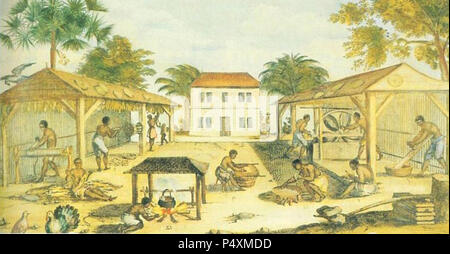 1670 esclaves de tabac de Virginie. Banque D'Images