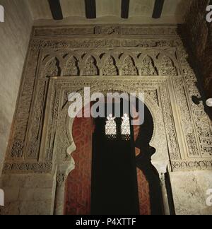 Aljaferia Palace, construit au 11ème siècle, sous le Roi Aben-Alfage. Détail. Saragosse. L'Aragon. L'Espagne. Banque D'Images