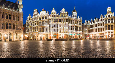 Grand Place la nuit en Belgique, Bruxelles Banque D'Images