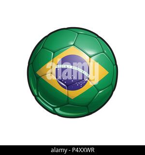 Vector Illustration d'un Football - ballon de football avec les couleurs du drapeau brésilien. Tous les éléments parfaitement sur des couches bien définies Illustration de Vecteur