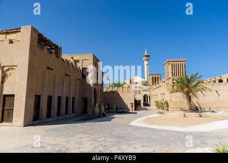 Bastakiya - vieille ville avec l'architecture arabe à DUBAÏ, ÉMIRATS ARABES UNIS Banque D'Images