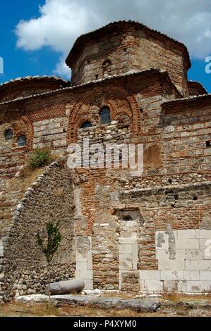 L'ART BYZANTIN. République d'Albanie. L'église Saint-Nicolas, construite au XIII et remanié au xviiie et xixe siècles. Mesopotam. Banque D'Images