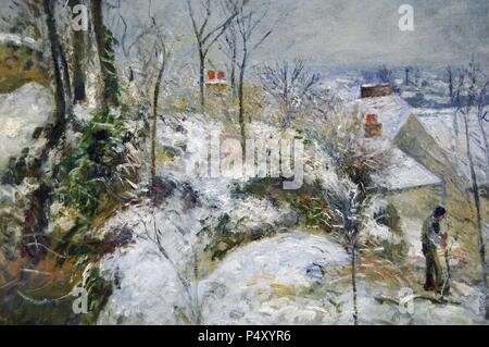 ARTE SIGLO XIX. FRANCIA. CAMILLE PISSARRO (1830-1903). Pintor francés fundador del impresionismo. ADRIGUERA «DE CONEJOS EN PONTOISE, EFECTO DE Nieve' (1879). Oleo sobre lienzo. Instituto de Arte de Chicago (The Art Institute of Chicago). CHICAGO. L'état de l'Illinois. Estados Unidos. Banque D'Images