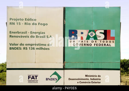 Projeto Eólico, RN 15, Rio do Fogo, Rio Grande do Norte, Brésil Banque D'Images