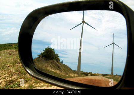 Projeto Eólico, RN 15, Rio do Fogo, Rio Grande do Norte, Brésil Banque D'Images