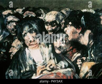 Francisco de Goya (1746-1828). Peintre romantique espagnol. Sabbat des sorcières, 1821-1823. Détail. Musée du Prado. Madrid. L'Espagne. Banque D'Images