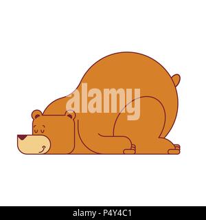 Le sommeil de l'ours isolé. Bête sauvage le sommeil. Vector illustration Illustration de Vecteur